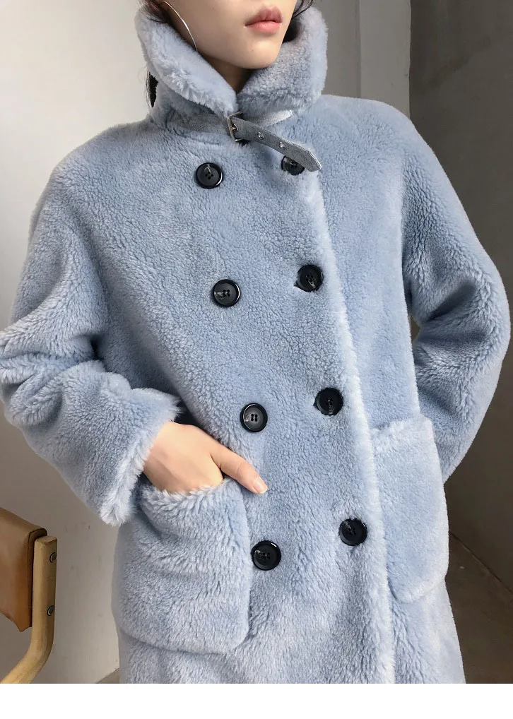 Женское плотное шерстяное пальто OFTBUY, со шерсти, зимняя тканевая двубортная парка, теплая свободная верхняя одежда