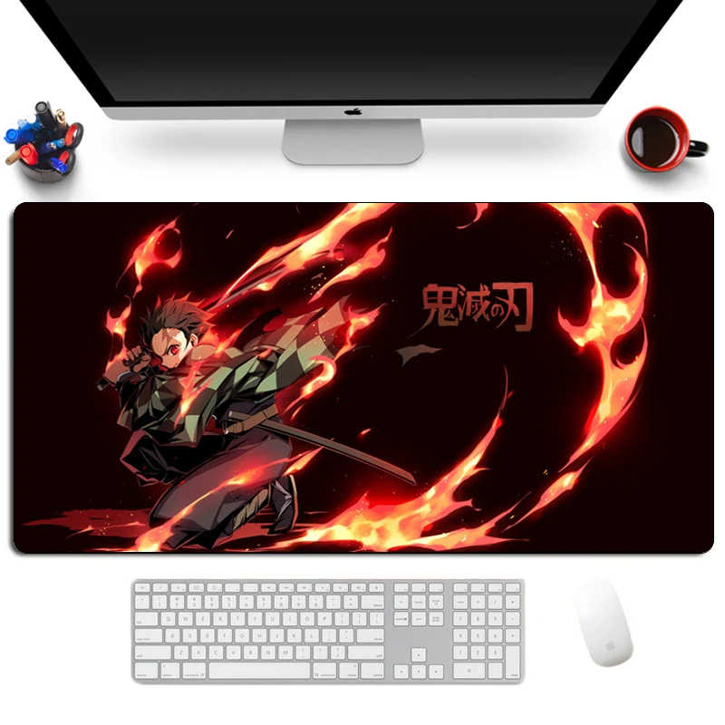 

Large Anime Gaming Mouse Pad Demon Slayer Kimetsu No Yaiba Custom Otaku MousePad Cartoon XXL Keyboard Laptop Computer Office Mat