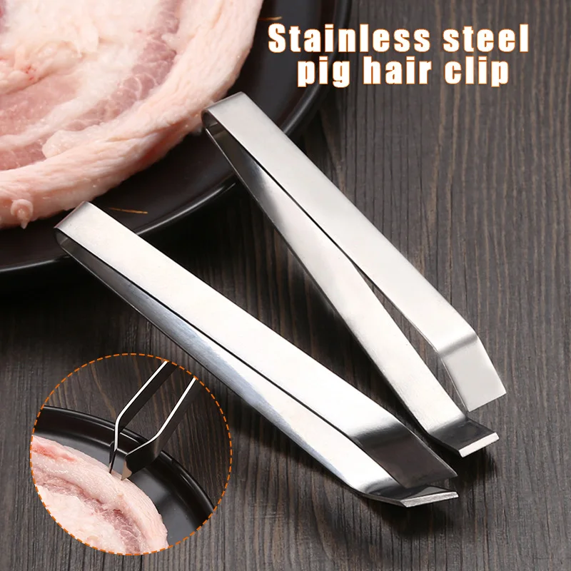 

Fish Bone Tweezers Stainless Steel Flat / Slant Tweezers Dishwasher Safe Kitchen Cooking and Serving Tools Chicken Feather Clip