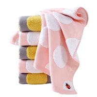 34x76cm cotton children kids hand towel jacquard embroidery ladybug bathroom soft wash cloth