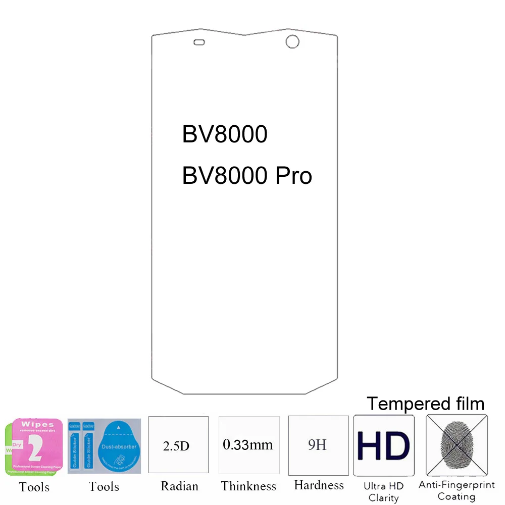 Закаленное стекло для BV9100 BV9900 Pro BV6100 BV6000 BV6000S BV6800 BV7000 BV8000 2 шт. Защитная пленка