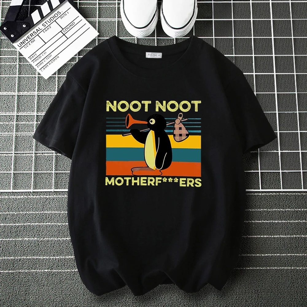 

Забавная Ретро футболка Noot Mother fu ** ers в стиле ретро с котенком для мужчин и женщин, повседневные свободные Модные топы унисекс, мужские футбо...