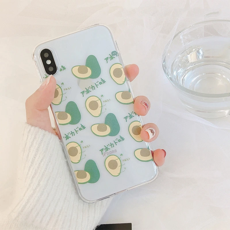 Летний чехол с фруктами авокадо для iPhone XS Max XR X 6 S Phone Чехол 7 8 Plus Мягкий из ТПУ |