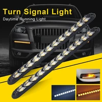 12v car drl turn signal waterproof lights styling whiteamber led knight rider strip light arrow flasher flowing drl car stytle