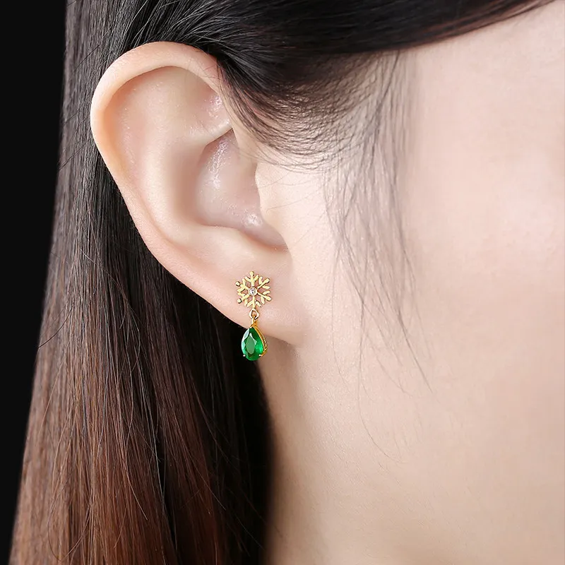 

925 Silver Jewelry Set Rings Earrings Necklace Bracelet with Emerald Zircon Gemstone Gold Color Accessories for Women Wedding