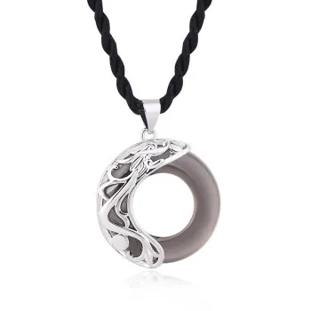 

Korean New Natural Obsidian Necklace Men's Retro Trendy Student Obsidian Pendant Simple Fashion Jewelry Chains for Men