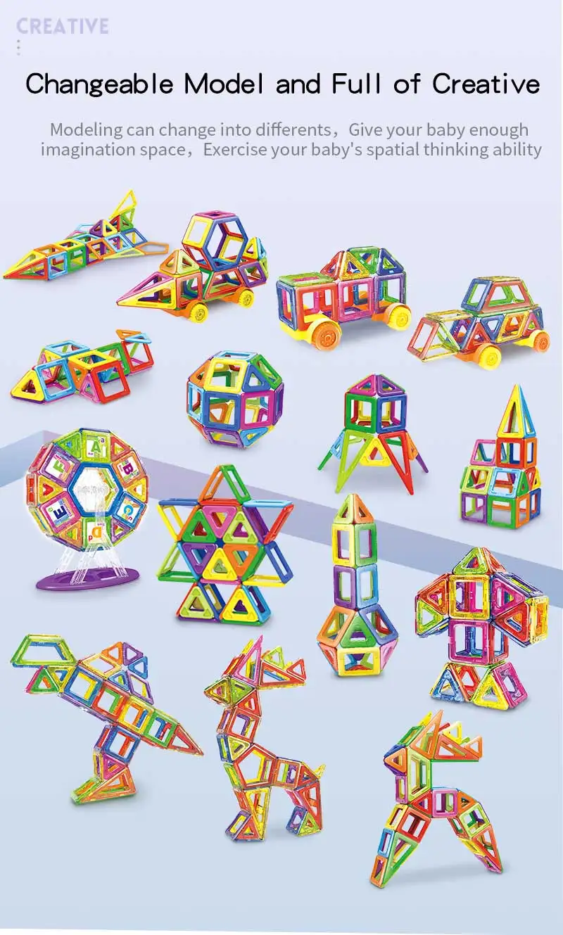 Мини-размер, разноцветный, 30-228 шт., Магнитный конструктор, набор для строительства, модель и строительные игрушки, магнитные блоки, развивающие игрушки
