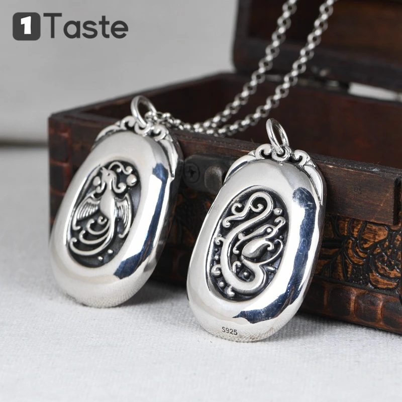 ONE TASTE 925 пробы серебряный мужской кулон хорошее ювелирное изделие винтажный