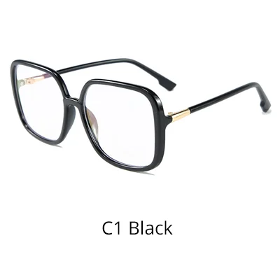 C1 Black Ralferty женские очки оправа негабаритных больших квадратных женских чистые прозрачные очки оптические линзы оправы без диоптрий D8831 - Цвет оправы: C1 Black
