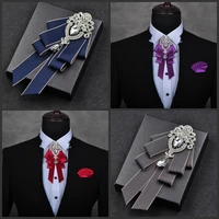 i remiel high end british style bowties multi layer neckties bow tie for men groomsmen best men wedding ties jewelry accessories