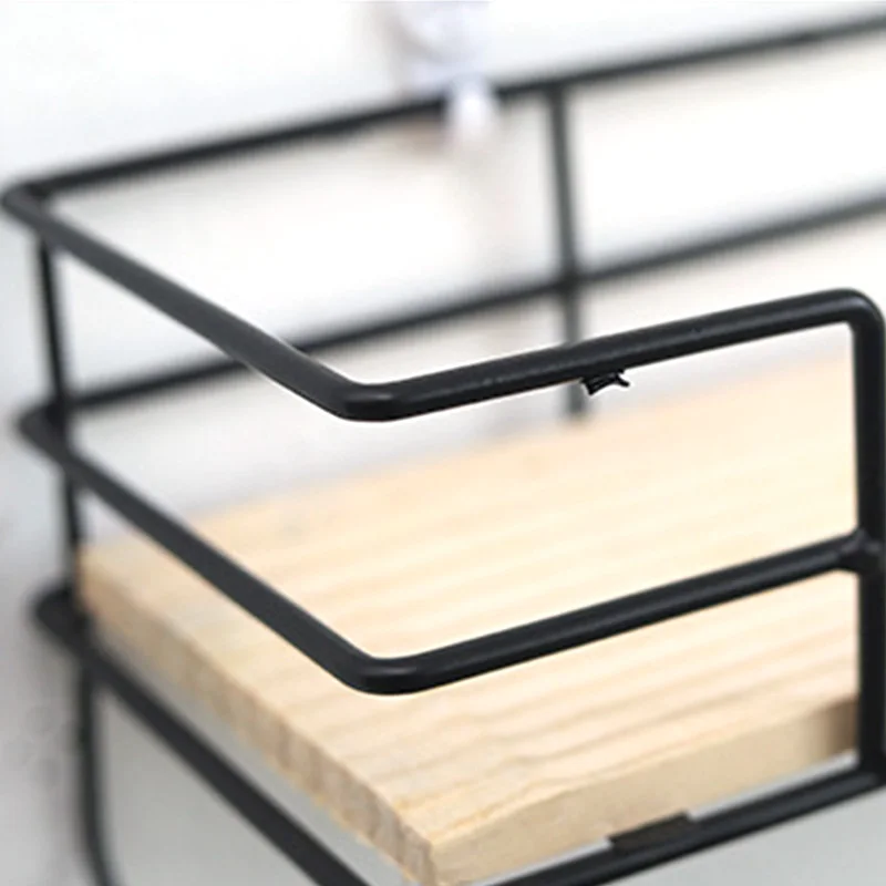 

New Wrought Iron Clapboard Wall Hook Door Holder Shelf Household Supplies Key Hanger Storage Rack Livingroom Decoration