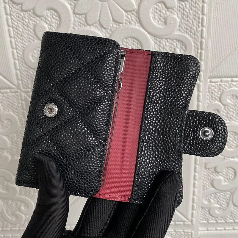 

Luxury Brand Leather Ladies Keychain Male Sheepskin Storage Bag Cowhide Card Case Caviar Key Case Classic Key Housekeeper