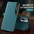 Флип-чехол с окошком для Xiaomi Redmi Note 10 Pro, кожаный чехол для redmi note10 pro, 10pro, магнитная подставка, чехол-книжка