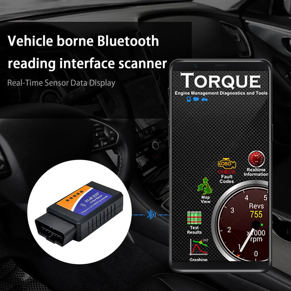 

Car Detector Engine Fault Code Reader OBD2 Scanner Wireless ELM327 Bluetooth V1.5 Automobile Fault Detector Tool Drop Shipping