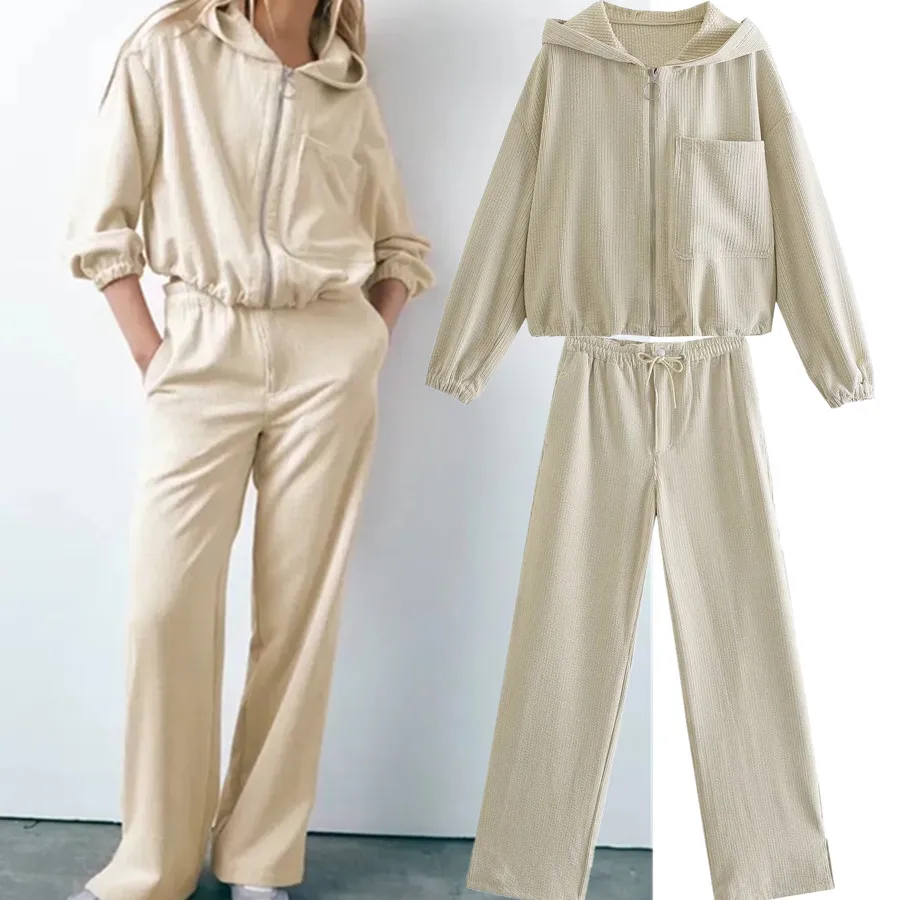 

Женские вельветовые брюки с капюшоном, на молнии