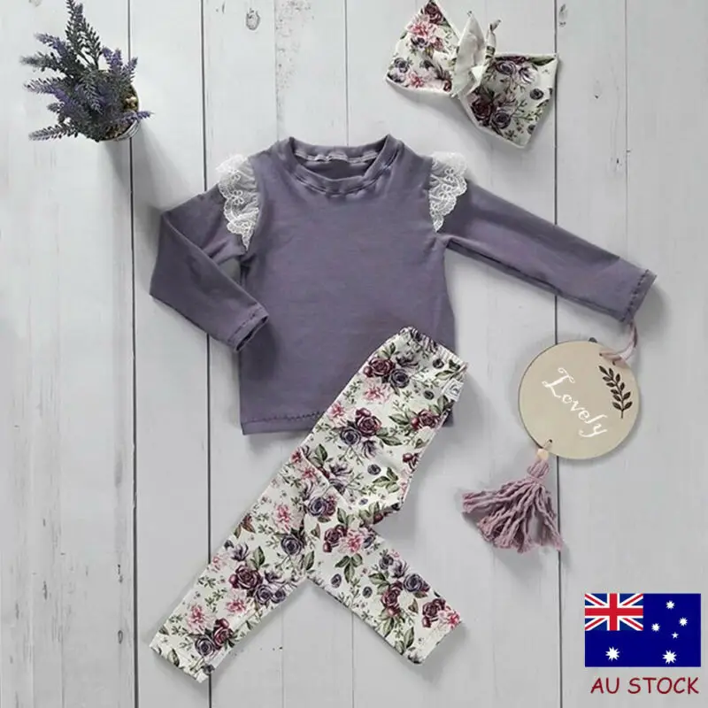 3 шт. детская кружевная рубашка с оборками|Комплекты одежды для девочек| |