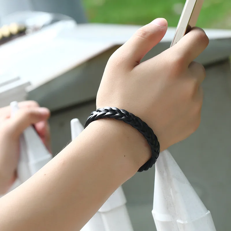 Плетеный браслет 1 шт. для пары простой крючок мужчин и женщин плетеный кожаный