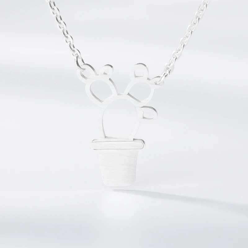 Минималистичное Ожерелье С КАКТУСОМ из нержавеющей стали бижутерия природных