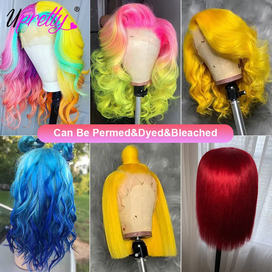 Upretty 613 парики блонд Боб розовые фиолетовые синие зеленые оранжевые серые
