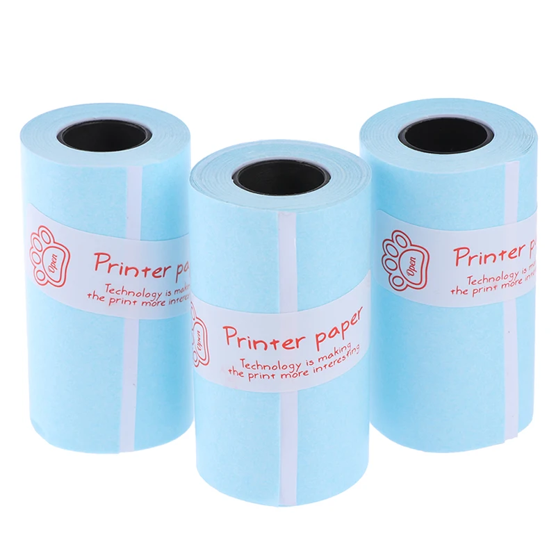 

3Rolls printable sticker paper roll direct thermal paper self-adhesive 57*30mm