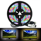 Светодиодная лента, 2835 USB, 5 в постоянного тока, 50 см, 1 м, 2 м, 3 м, 5 м, ИК, 24 клавиши, гибсветильник лампа RGB, настольное украшение, экран для телевизора, светильник для светильник, s