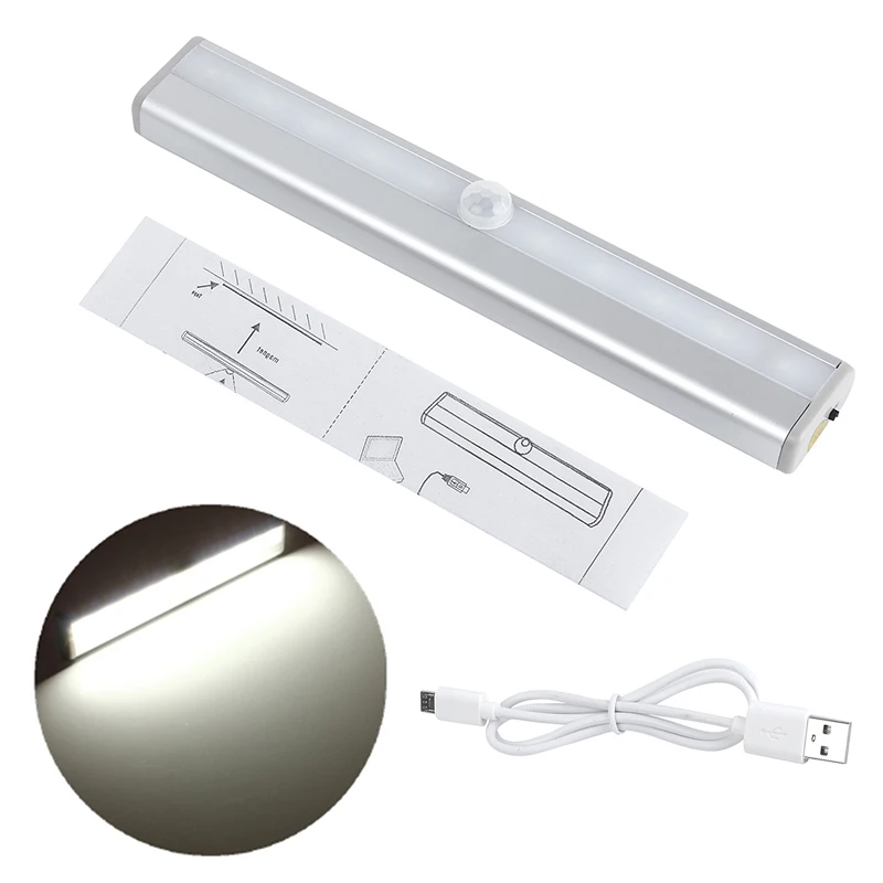 10 светодиодный перезаряжаемый инфракрасный датчик движения Детектор настенный