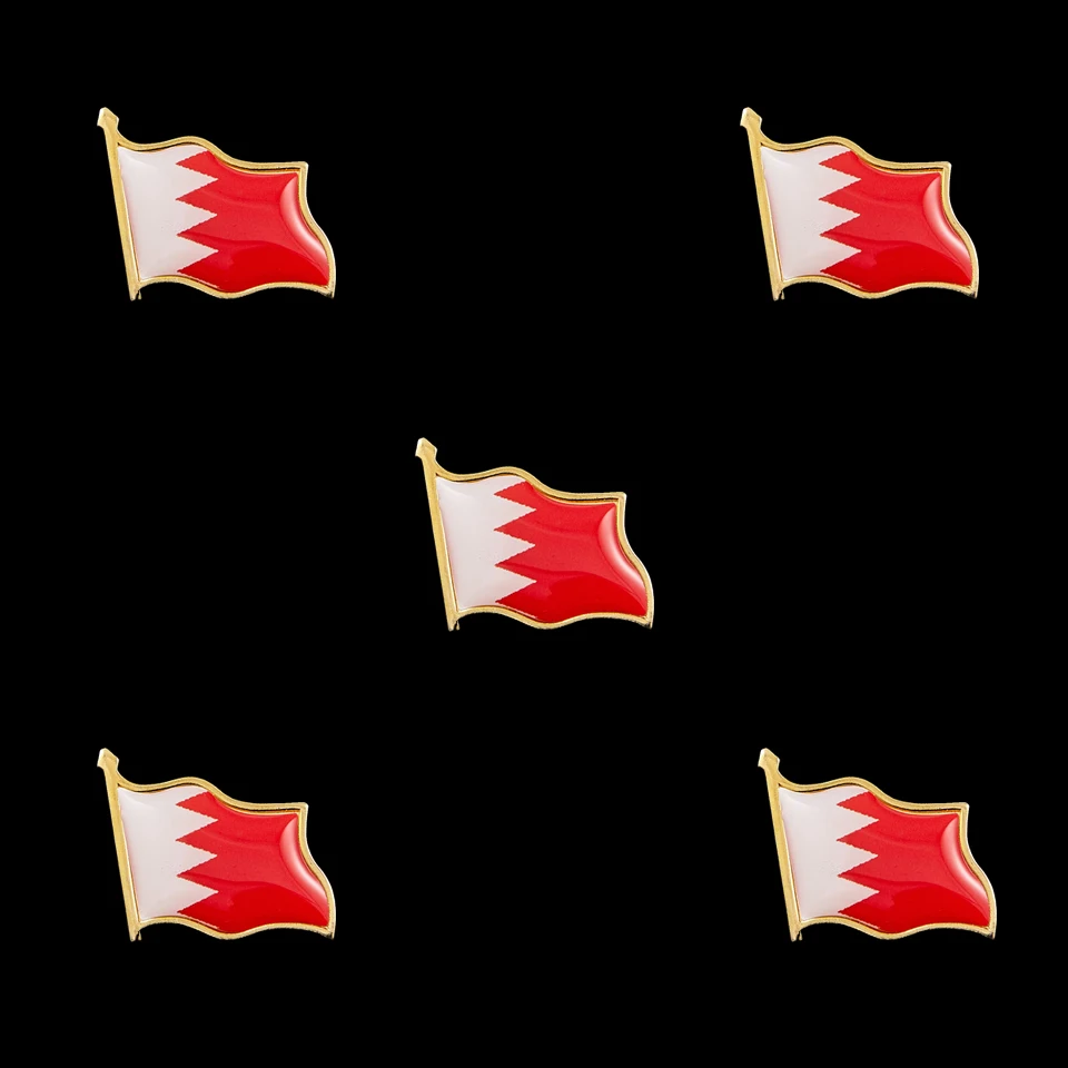 

5PCS Bahrain Emblem Badge Lapel Pins Flag Pins All Over The World Badge Emblem Country State Pins