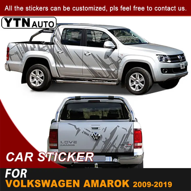 

Side Body Back Door Car Decals For VW Amarok 2009 - 2015 2016 2017 2018 2019 Thorns Sharp Stone Graphic Vinyl Cool Car Stickers