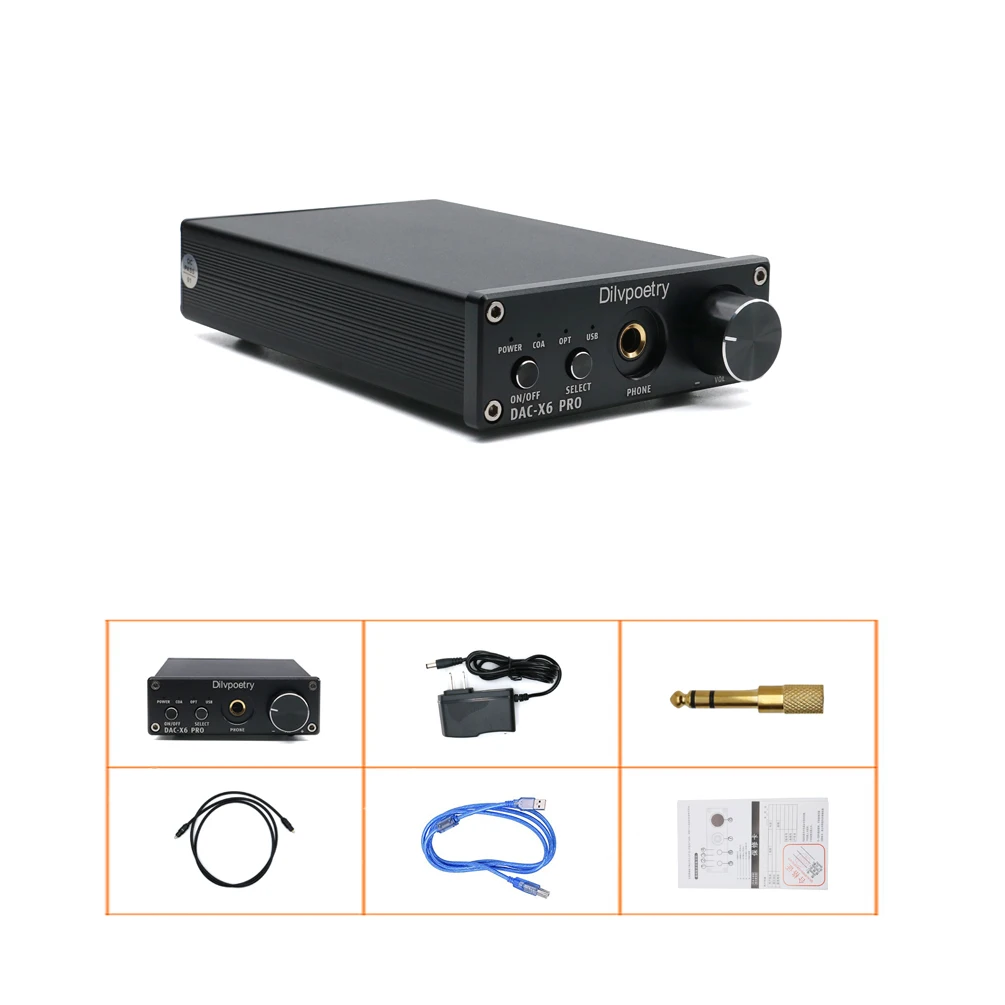 Dilvpoetry DAC-X6 pro усилитель для наушников dac Мини HIFI USB DAC декодер TPA6120A2 USB коаксиальный оптический выход RCA OPA2134 AMP