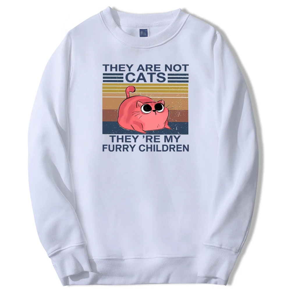 

Kawaii Cat They Are Not Cats They Are My Children Winter Male Fleece Sweatshirt Harajuku Clothes Men's Fleece Streetwear