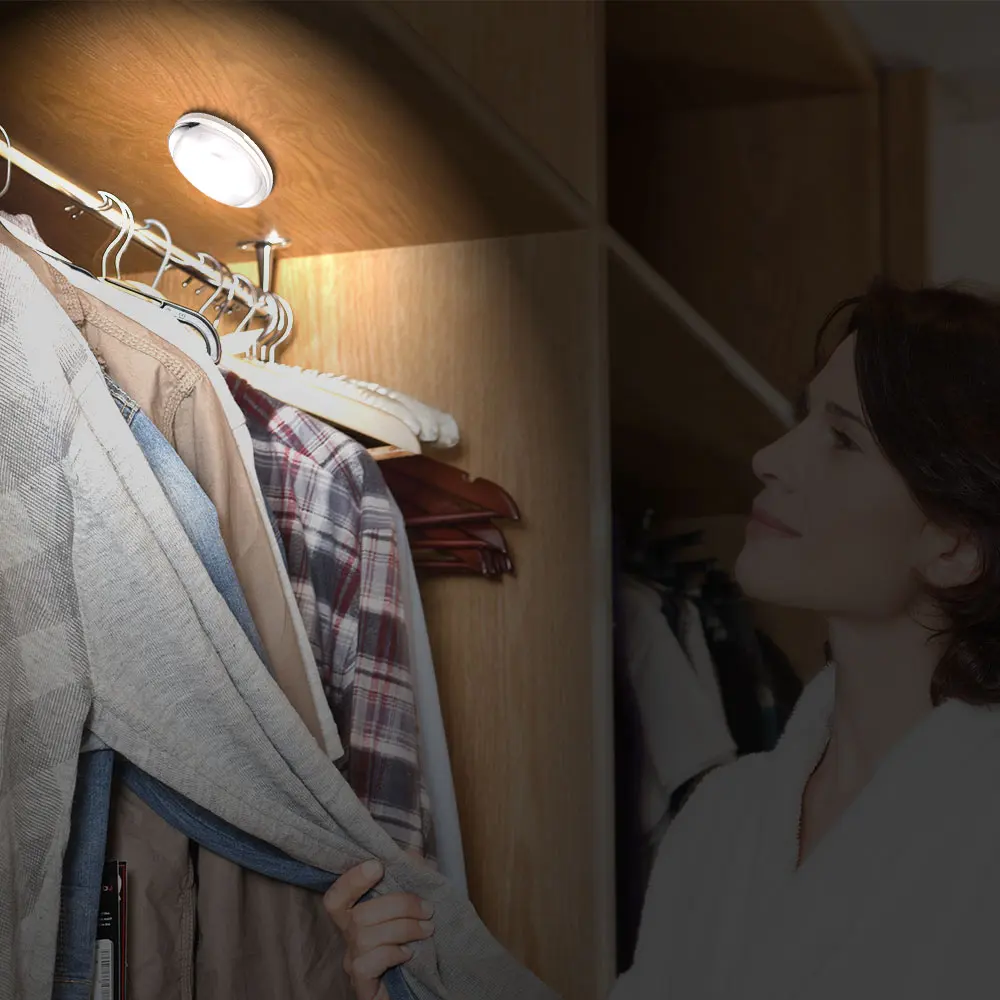 

LED Cabinet Light Battery Cold/Color Light Lights Dimmable Under Shelf Kitchen Counter Lighting Remote Controller Night Light