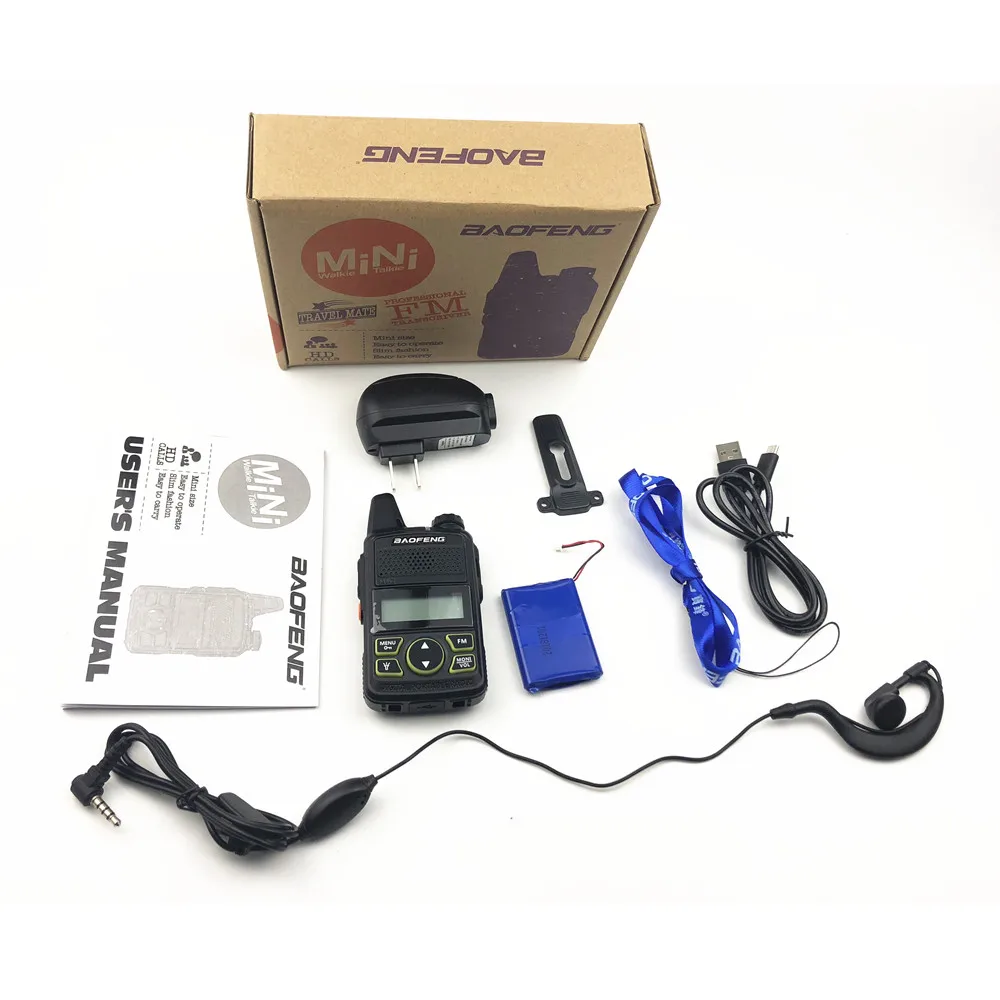 Baofeng BF-T1 мини дети иди и болтай Walkie Talkie Ham двухстороннее радио comunicador BFT1 для