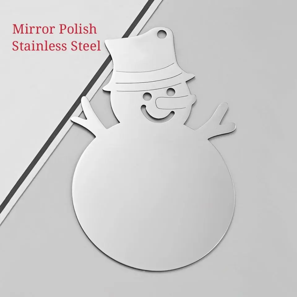 20 шт./лот зеркальный лак из нержавеющей стали Снеговик амулеты большой кулон для