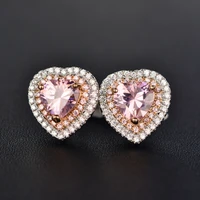 luxury ladies full aaa zircon earrings fashion silver color earrings jewelry cute noble stud earrings for women