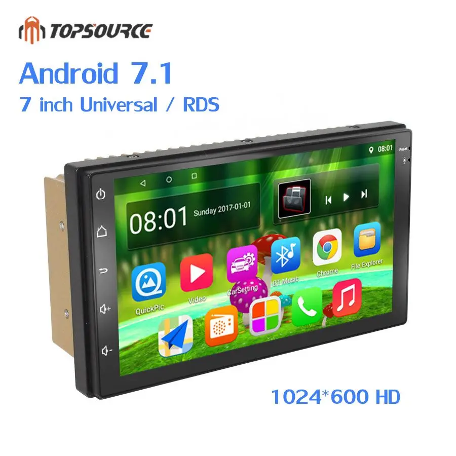 Автомобильный радиоприемник TOPSOURCE 7 дюймов Универсальный RDS 2 Din Android 1