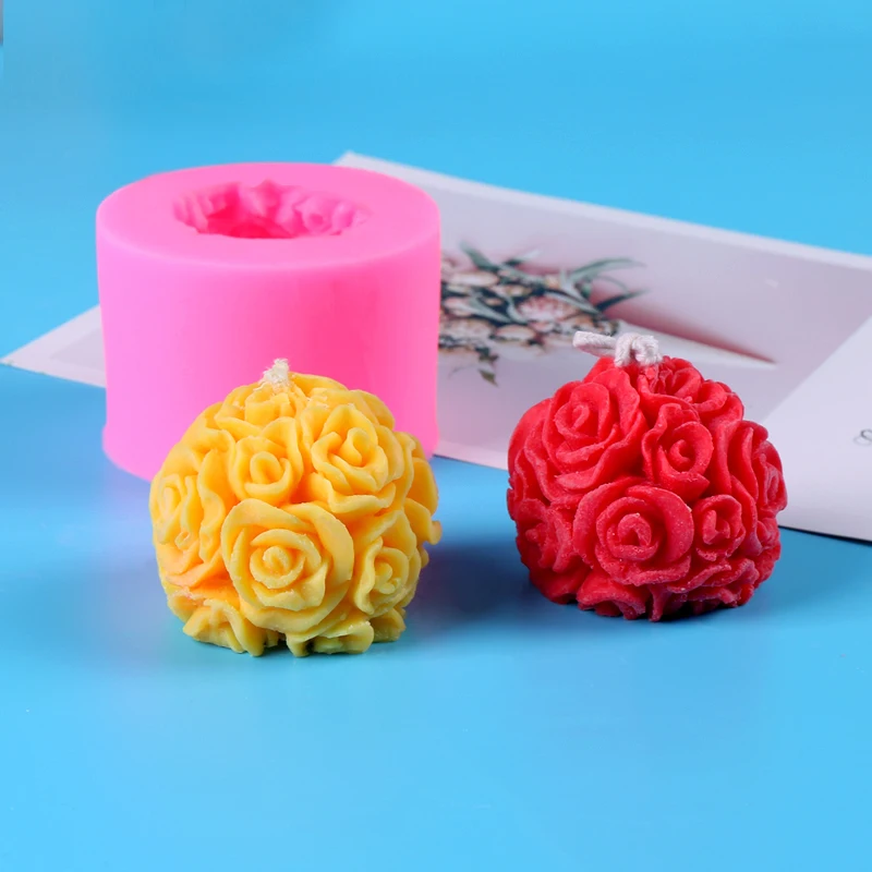 

3D Rose Candle Molds Rose Flower Silicone Molds for Making DIY Homemade Beeswax Candles Bath Bomb Mini Soap Lotion Bar Wax Melts