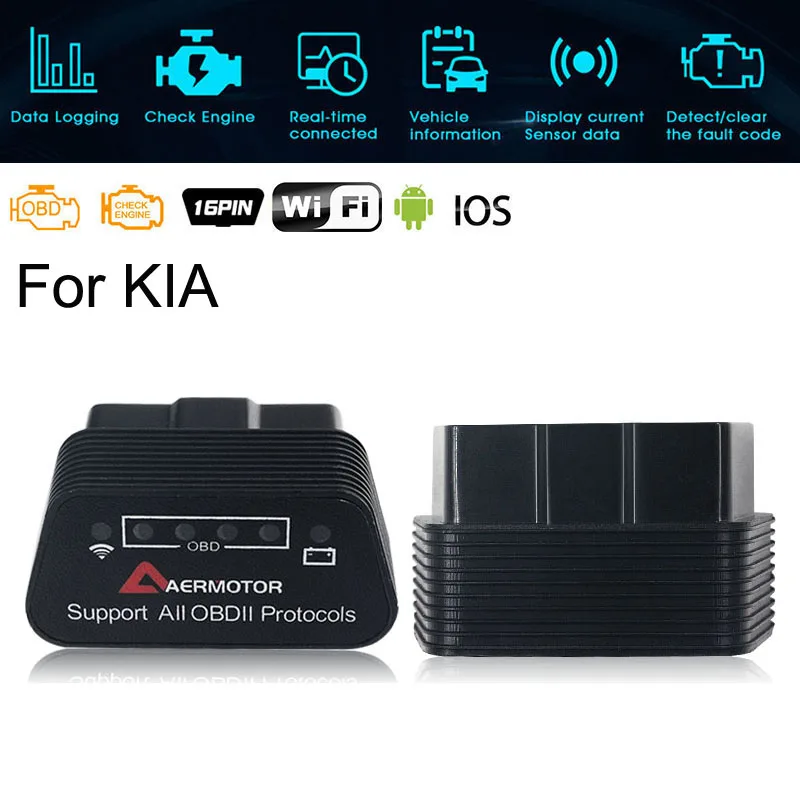 Диагностический сканер ELM327 для KIA Optima Avella Carens Ceed Cerato Rio Soul Sportage GT Line K9 K5 K3 OBD2 Wi Fi