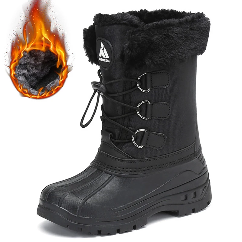 Зимние ботинки для мальчиков и девочек теплые плюшевые детские уличная