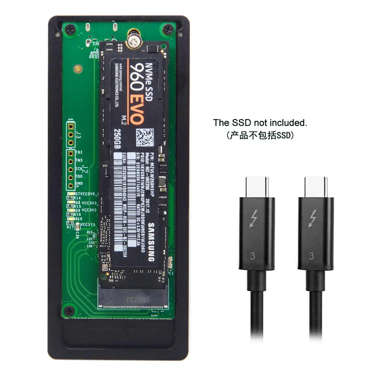 

Thunderbolt 3 USB4 to PCI Express PCI-E to 80mm NVME NGFF M-key AHCI SSD Cartridge Enclosure