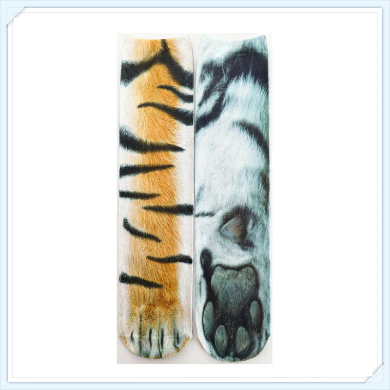 Симпатичные хлопковые носки с кошачьими крапанами и 3D принтом лапками для