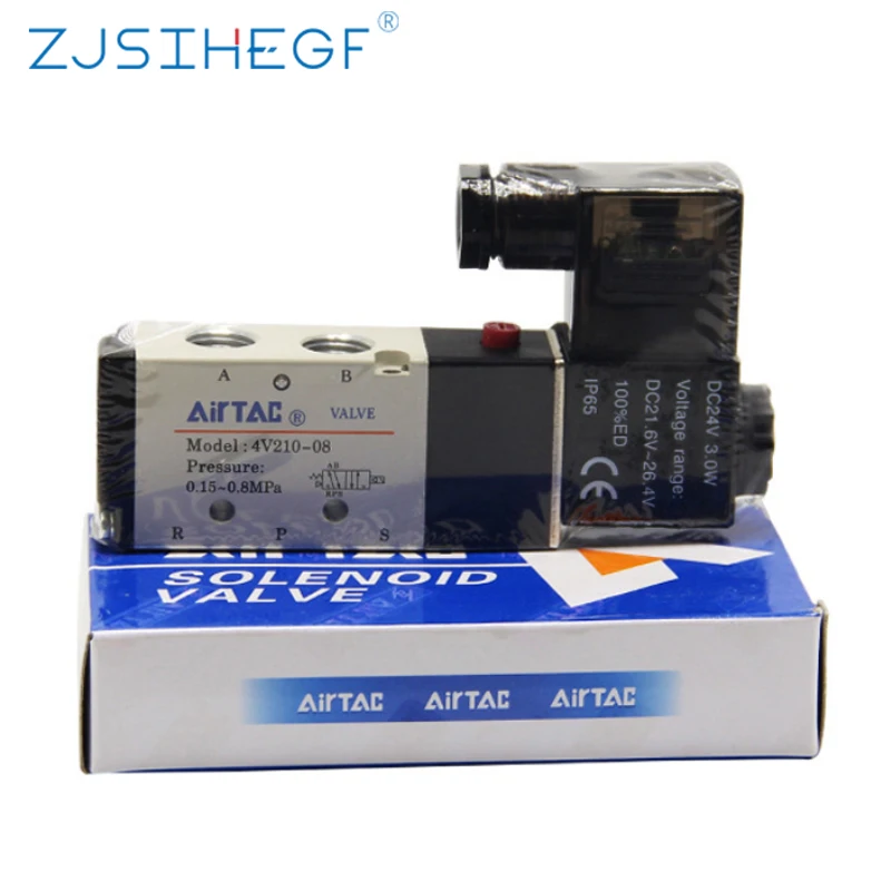 AC 220V пневматический AirTac 4V210 08 Air 5 way 2 положения 1/4 "катушка воздушный газ