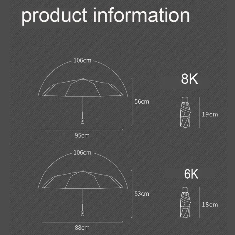 Ветрозащитный 8 ребер Мини зонтик от дождя для женщин и мужчин анти УФ 5 складной