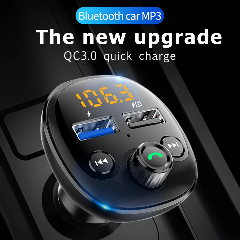 

Обновленный Автомобильный FM-передатчик Bluetooth радио MP3 музыкальный плеер комплект громкой связи с двойным USB QC3.0 зарядное устройство TF U диск ...