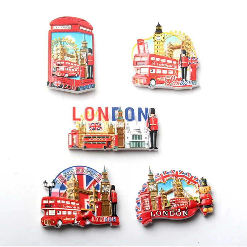 

1PC Fridge Magnet Souvenir London Style Decorative Magnetic Refrigerator Sticker 3D Resin Craft Tourism Gifts