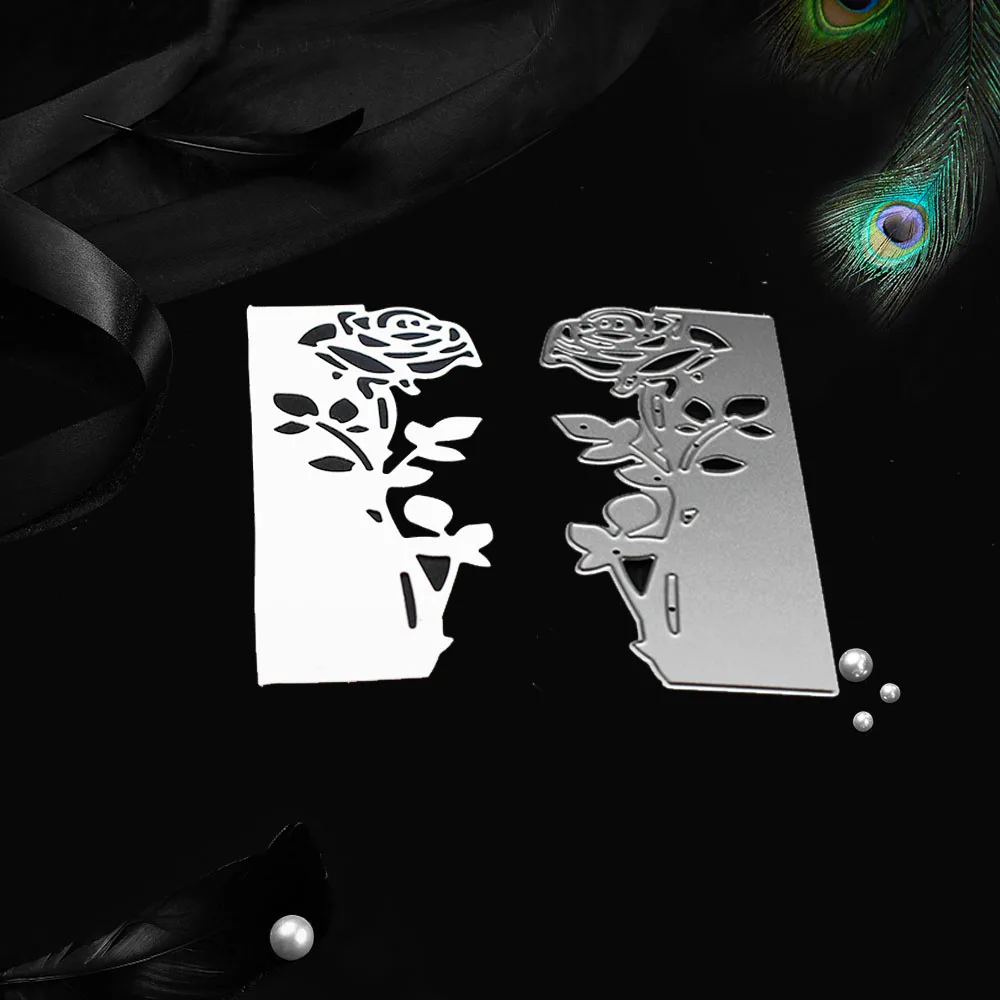 Розовые металлические Вырубные штампы для скрапбукинга бумажные крафтовые