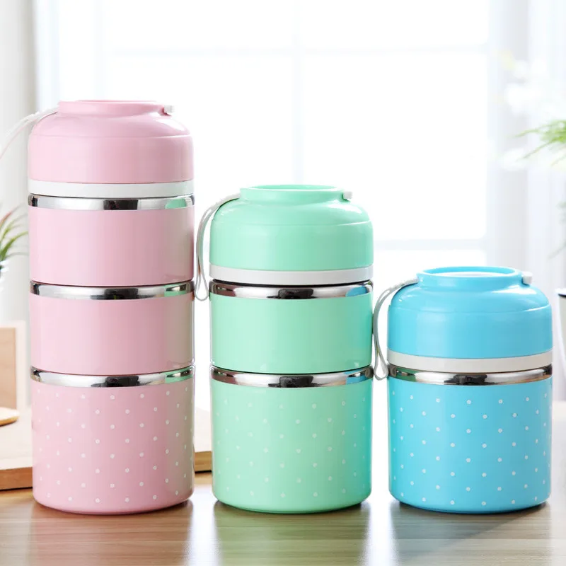 

1/2/3 Layer Stainless Steel Lunchbox Insulation Food Soup Container Lunch Box Bag Portable Outdoor Bento Leak-Proof Kitchen Tool