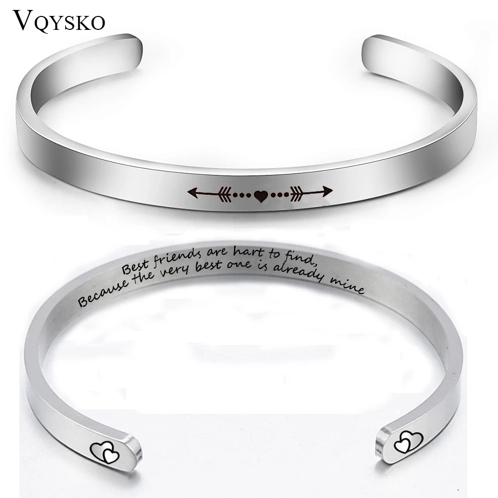 

Fashion Inspirational Bracelets for Women Stainless Steel Engraved Personalized Positive Mantra Quote Keep Going Cuff Bangle