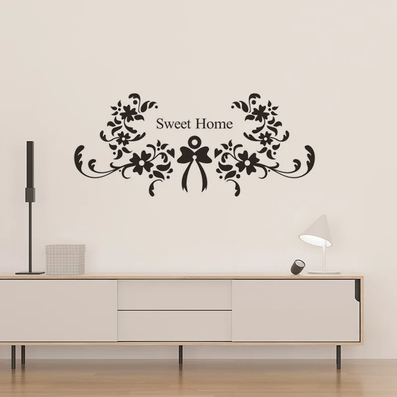 

Sweet Home flower vine Wall Sticker Living room sofa bedroom background home decoration stickers Mural PVC Decals wallpaper