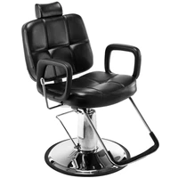 classic black barber haircut hairdressing chair hydraulic recline profession salon stylist with headrest height adjustableus w