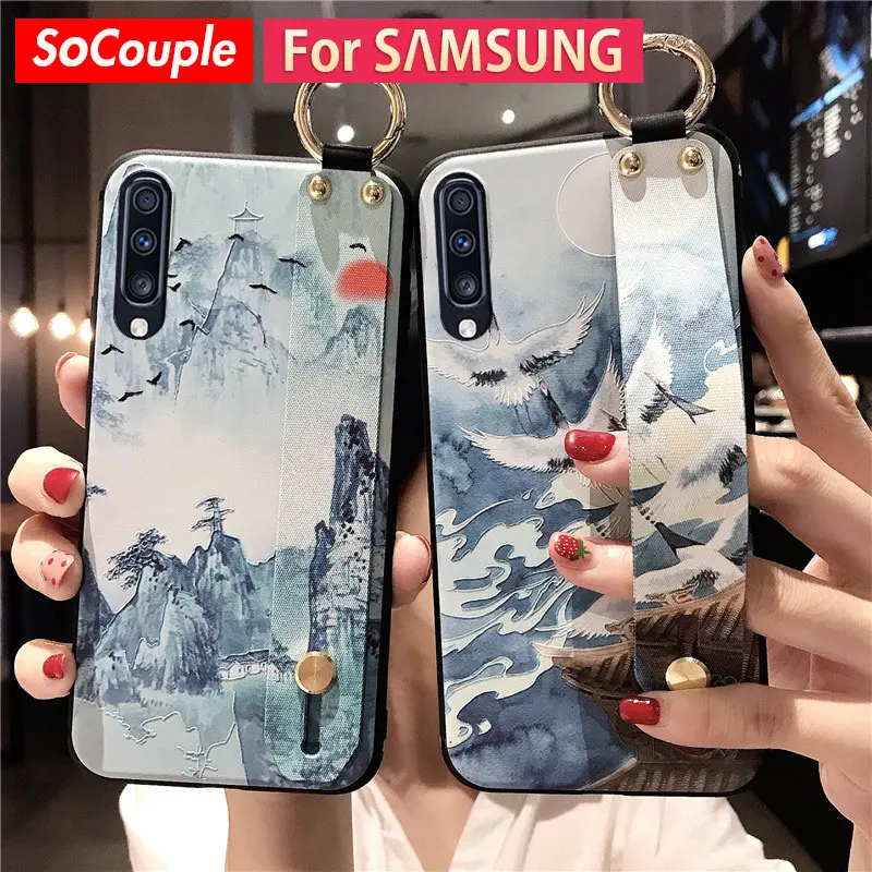 Чехол с ремешком на запястье SoCouple для Samsung A52 a51 a71 70 50 30 20 21s 72 32 12 S10 S20 FE S21 Note